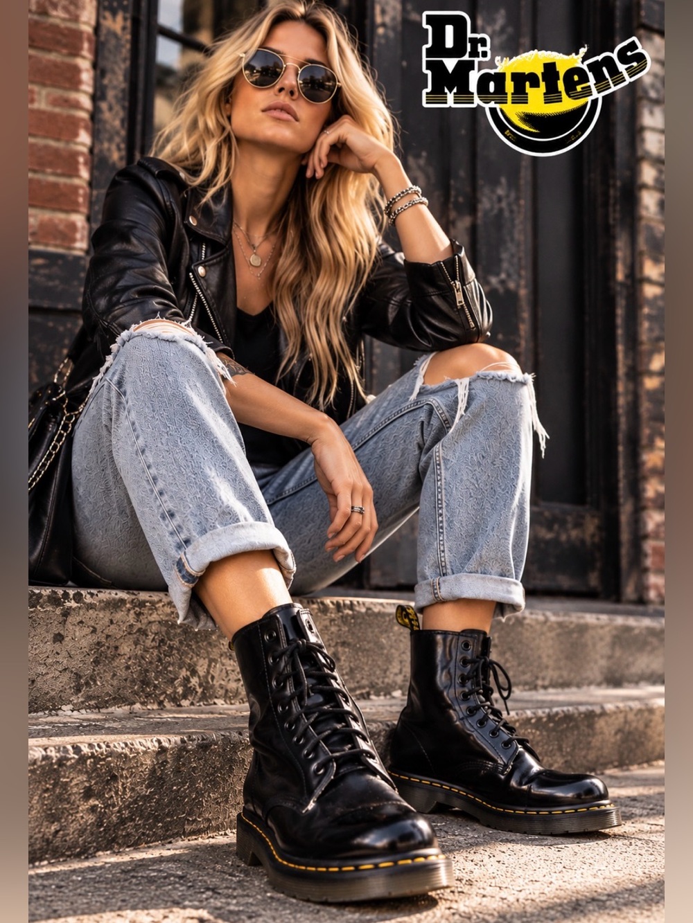 Dr. Martens 1460W Black Leather 8-Eye Boots Women’s 10 EU 42